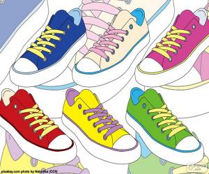 Colored athletic shoes puzzle