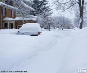 Completely snowed street puzzle