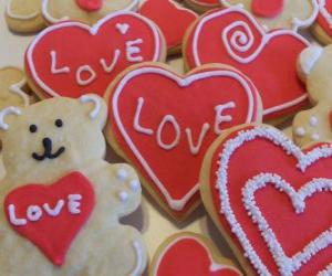Cookies to celebrate Valentine's day puzzle