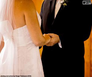 Couple at their wedding puzzle