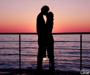 Couple together by the sea puzzle