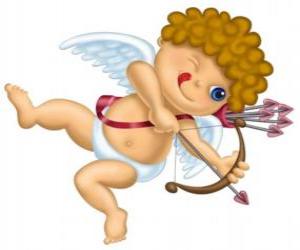 Cupid shooting an arrow with a bow puzzle