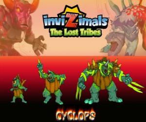 Cyclops, latest evolution. Invizimals The Lost Tribes. The giant with one eye is kind but also can be brutal puzzle