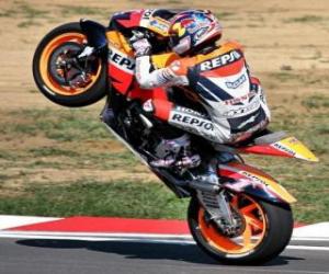 Dani Pedrosa raising wheel puzzle