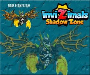 Dark Flameclaw. Invizimals Shadow Zone. Strange creature, evil and aggressive Invizimal puzzle