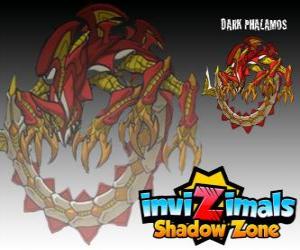 Dark Phalamos. Invizimals Shadow Zone. This dangerous creature is the result of mutation of the Phalamos puzzle