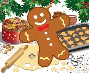 Decorated Gingerbread man cookie puzzle