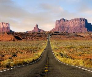 Desert area with road puzzle