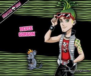 Deuce Gorgon is the son of Medusa. Deuce is sixteen years old and has snakes in the head puzzle