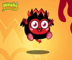 Diavlo. Moshi Monsters. A little devil with wings, horns and tail puzzle