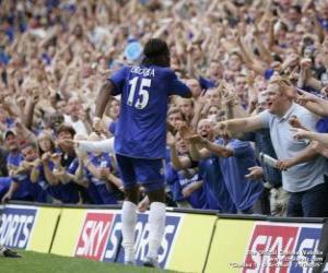 Didier Drogba celebrating a goal puzzle