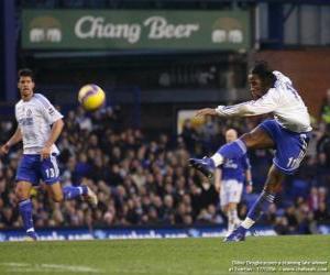 Didier Drogba shooting the ball puzzle