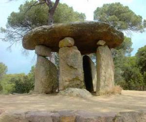 Dolmen, Neolithic stone construction in the form of large stone table puzzle