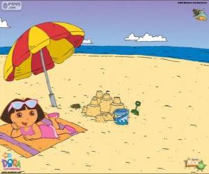 Dora on the beach puzzle