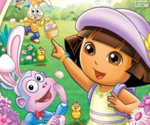 Dora the Explorer at Easter puzzle