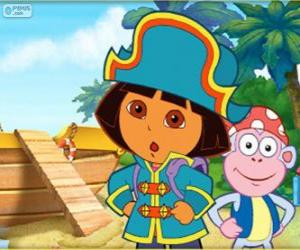 Dora the explorer, the pirate captain puzzle
