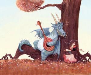 Dragon sung a song to Princess puzzle