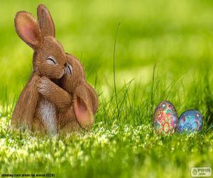 Easter rabbits embraced puzzle