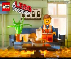 Emmet, the protagonist of the Lego movie puzzle