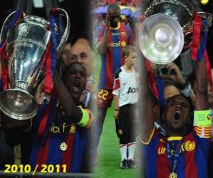 Éric Abidal gathering as captain Cup, Champions League 2010-2011 puzzle