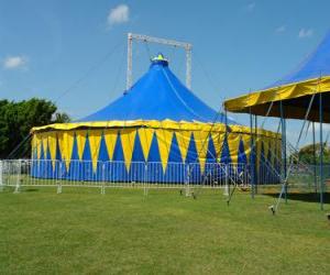 Exterior view of a circus tent or the big top ready for the function or performance puzzle