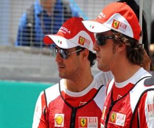 Felipe Massa, Fernando Alonso - Ferrari - Sepang 2010 puzzle