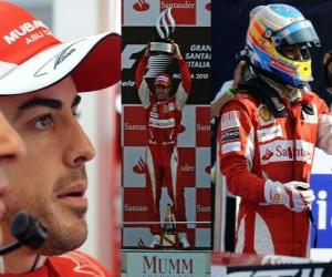 Fernando Alonso celebrates his victory at Monza, Italian Grand Prix (2010) puzzle