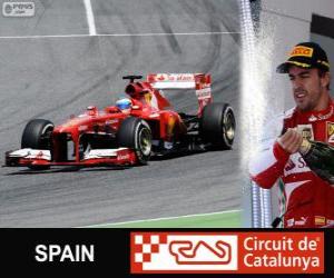 Fernando Alonso celebrates his victory in the Grand Prix of Spain 2013 puzzle