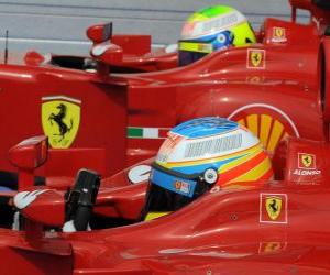 Fernando Alonso, Felipe Massa - Ferrari - Hungarian Grand Prix 2010 puzzle