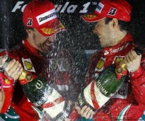 Fernando Alonso, Felipe Massa, Grand Prix of Korea (2010) (1st and 2nd place) puzzle