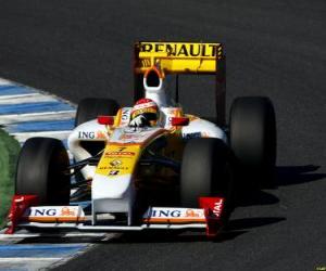 Fernando Alonso piloting its F1 puzzle