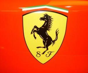 Ferrari logo, Italian sports car brand puzzle