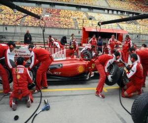 Ferrari pit stop practice, Shanghai 2010 puzzle