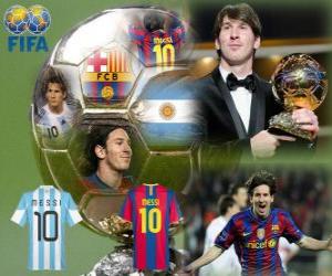 FIFA Ballon d'Or 2010 winner Lionel Messi puzzle
