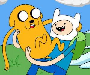 Finn and Jake, the main protagonists of AdventureTime puzzle