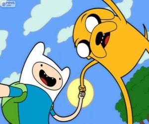 Finn and Jake, two great friends from Adventure Time puzzle