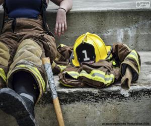 Firefighter resting puzzle