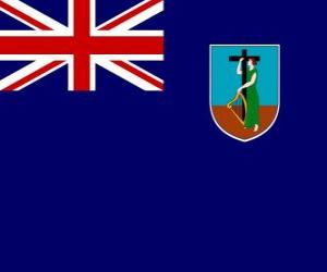 Flag of Montserrat, british overseas territory in the Caribbean puzzle