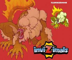 Flamigeroon. Invizimals. Invizimal very intelligent that can create flames puzzle