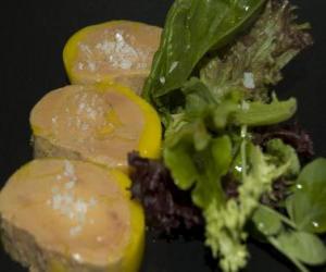 Foie gras mi-cuit with salad puzzle