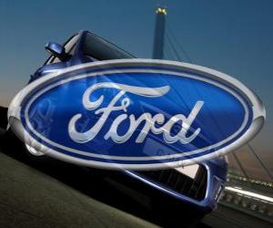 Ford logo. USA car brand puzzle