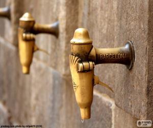 Fountain taps of Barcelona puzzle