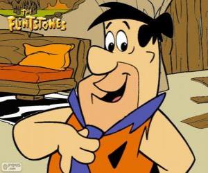Fred Flintstone, main character of the adventures of The Flintstones puzzle