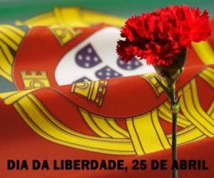 Freedom Day, April 25, Portugal';s national holiday to commemorate the Carnation Revolution of 1974 puzzle