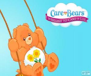 Friend Bear, the Care Bear which has two flowers over the belly puzzle