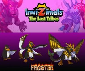 Frostee, latest evolution. Invizimals The Lost Tribes. Cheerful and optimistic penguin who wants to live new adventures puzzle