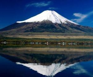 Fuji Yama volcano is the highest mountain in the country with 3776 meters Japan puzzle