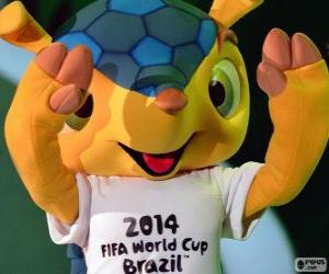 Fuleco, the official mascot of the 2014 FIFA World Cup in Brazil is an armadillo puzzle