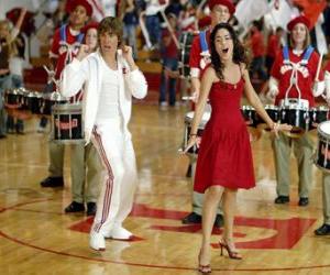 Gabriella Montez (Vanessa Hudgens) Troy Bolton (Zac Efron) singing and dancing puzzle