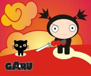 Garu with his beloved pet, the cat Mio puzzle